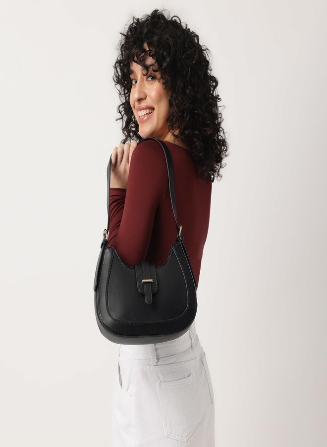Fastrack Casual Shoulder Bag with Zipper and Magnet Closure for Girls, Medium Size with Internal Zipper Pocket, Made with High-Quality Faux Leather - Image 2